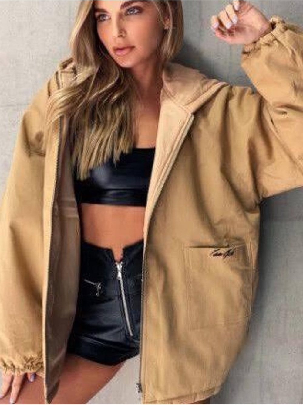 I.am.Gia Oversized hoodie Stevie Jacket Utility Zip Jacket hooded Chore pockets